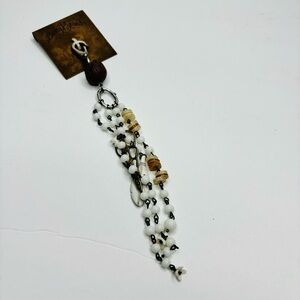 2/$25 LUCKY BRAND White Beaded Keychain